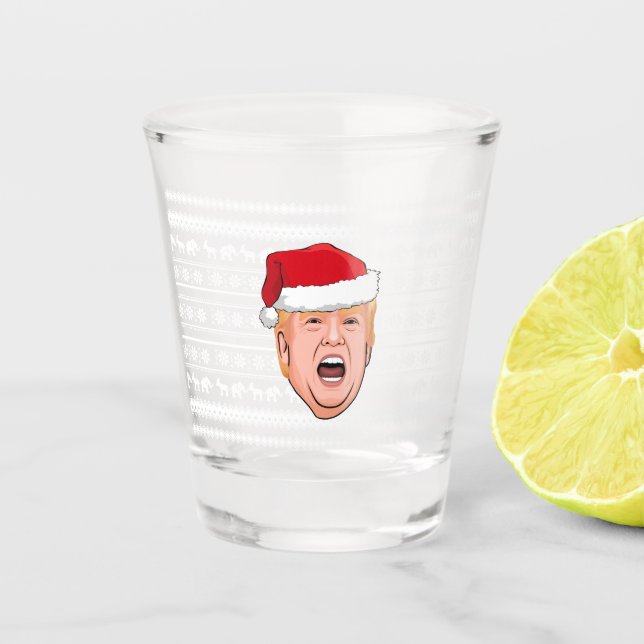 Angry Donald Trump Weihnachten Schnapsglas (Vorderseite)