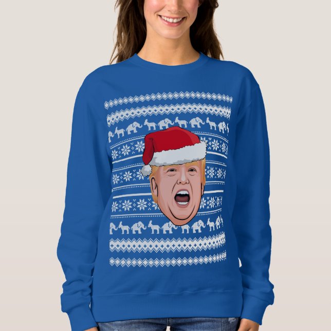 Angry Donald Trump Weihnachten Sweatshirt (Vorderseite)