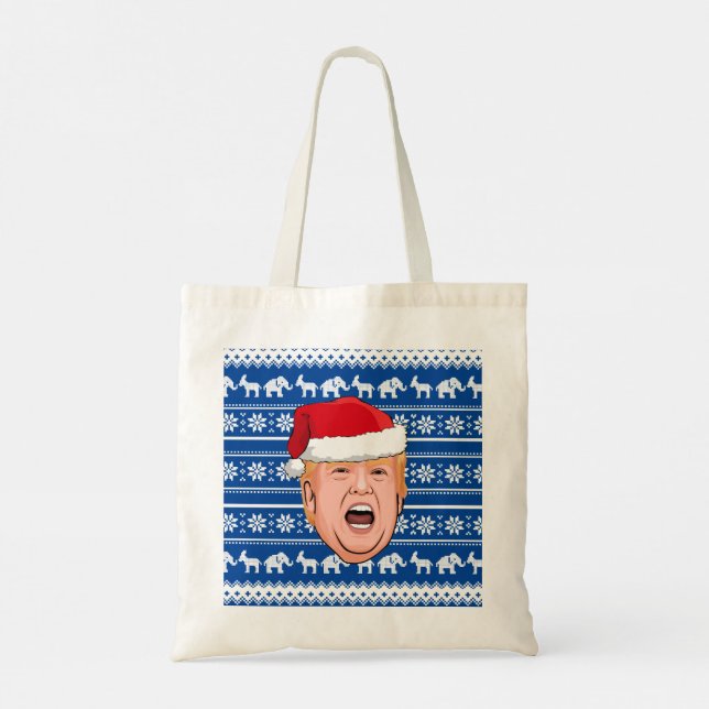 Angry Donald Trump Weihnachten Tragetasche (Rückseite)