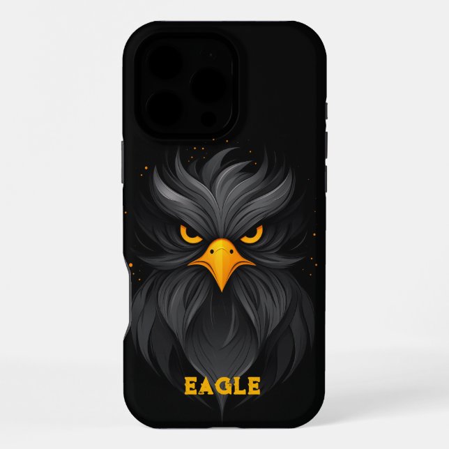 Angry Eagle Black iPhone Hülle (Rückseite)
