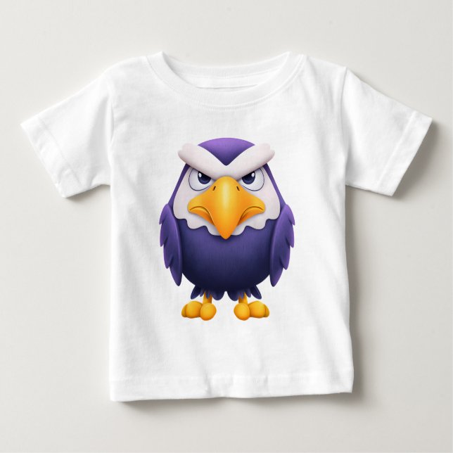Angry Eagle Mascot – Fierce Purple cute Bird Kids Baby T-shirt (Vorderseite)