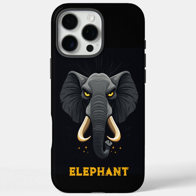 Angry Elephant Black Case-Mate iPhone Hülle (Rückseite)