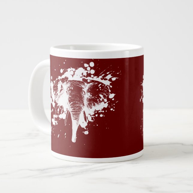 Angry Elephant in Weiß Jumbo-Tasse (Vorderseite Links)