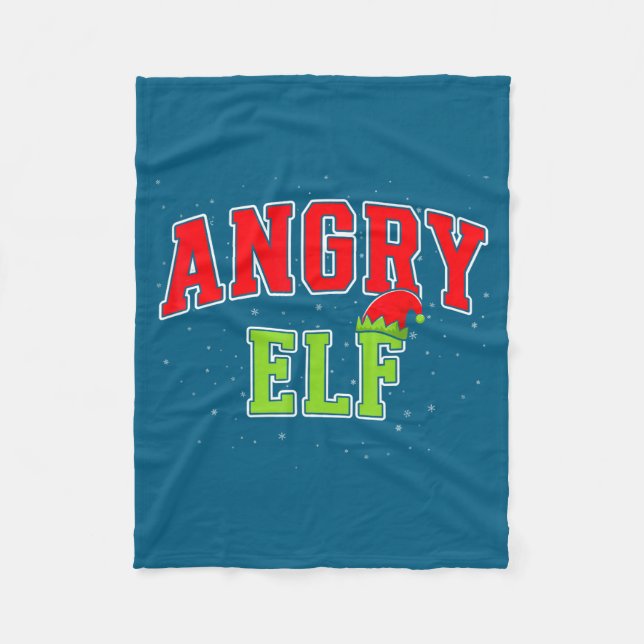 Angry Elf Christmas Family Matching Group Xmas  Fleecedecke (Vorderseite)