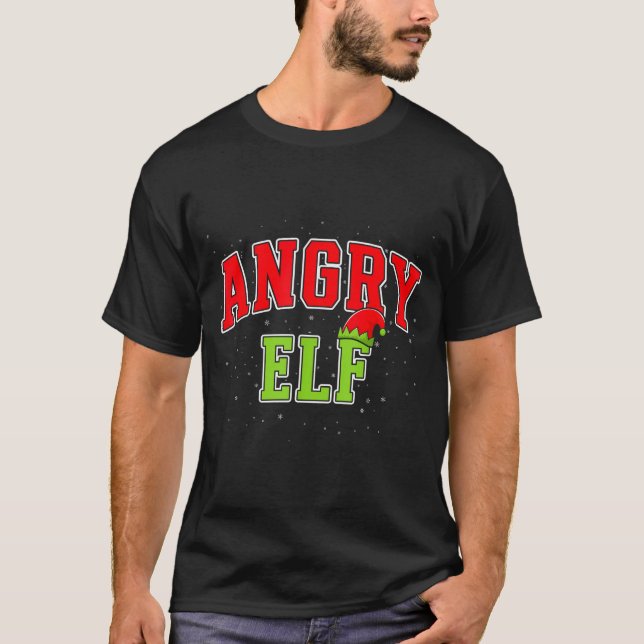 Angry Elf Christmas Family Matching Group Xmas  T-Shirt (Vorderseite)