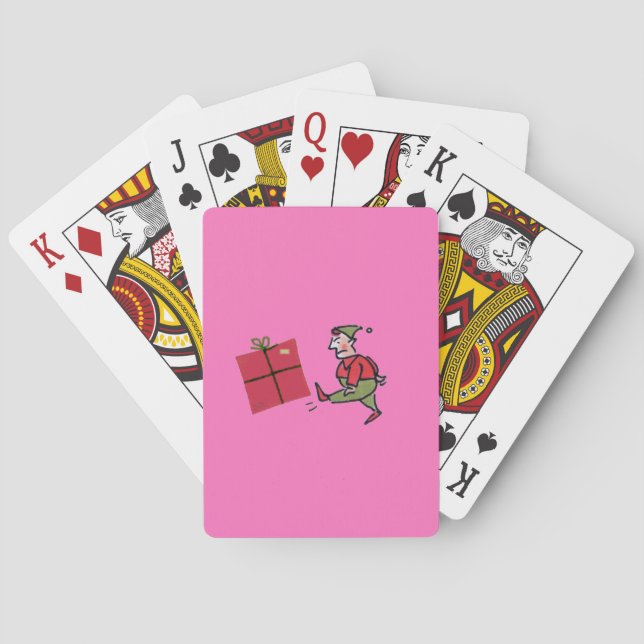 Angry Elf Pink Poker spielt Karten Spielkarten (Rückseite)