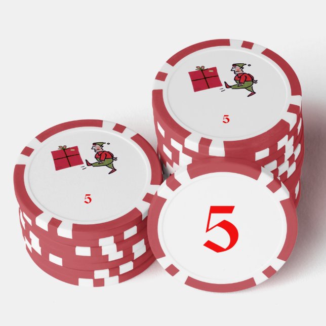 Angry Elf Red 5 Streifen Poker Chip (Stapel)