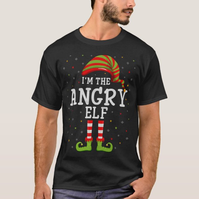 Angry Elf Weihnachten Matching Funny bin ich die W T-Shirt (Vorderseite)