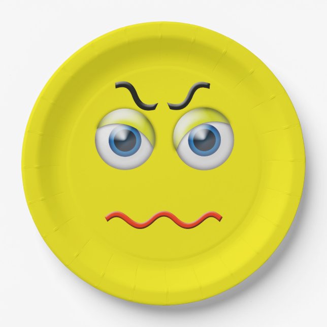 Angry Emoji Pappteller (Vorderseite)