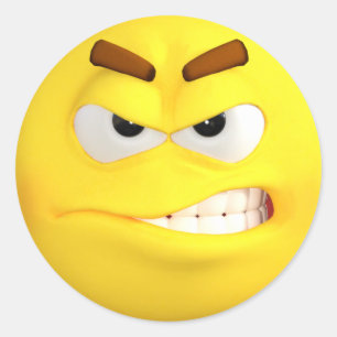 Angry Emoji Runder Aufkleber