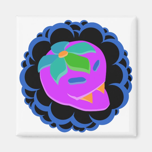 Angry Erdbeere! Magnet (Vorne)