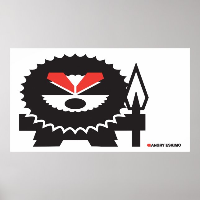Angry Eskimo - schwarz auf hell Poster (Vorne)