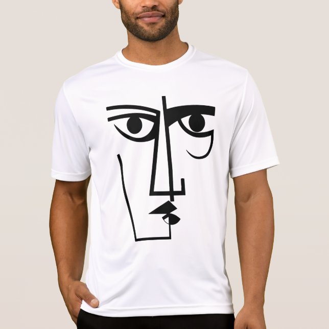 Angry Eyes Expression Abstrakte Frauengesicht Ar T-Shirt (Vorderseite)