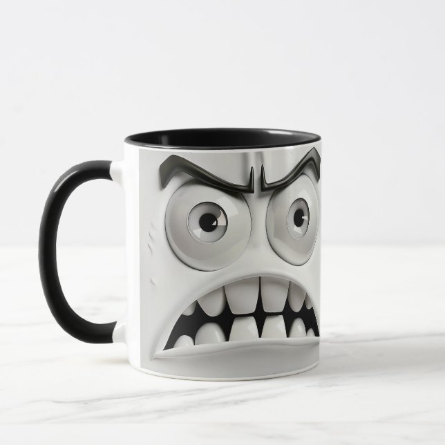 Angry face 3d sarkastisch lustig tasse (Links)