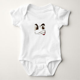 Angry Face Design Baby Bodysuit Strampler