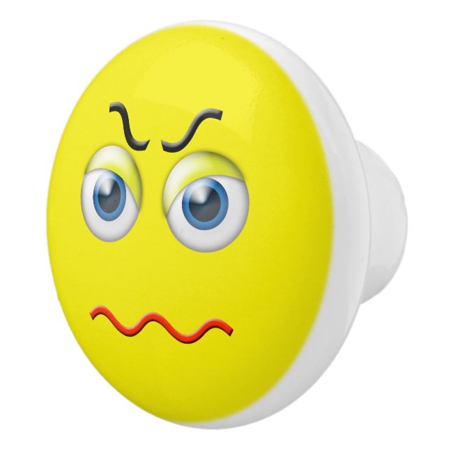 Angry Face Emoji Keramikknauf (Rechts)