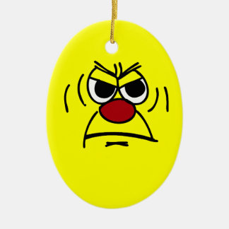 Angry Face Grumpey Keramikornament
