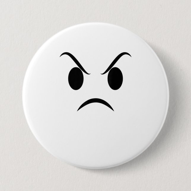 Angry Face Halloween Grumpy Outrage Emojis Button (Vorderseite)