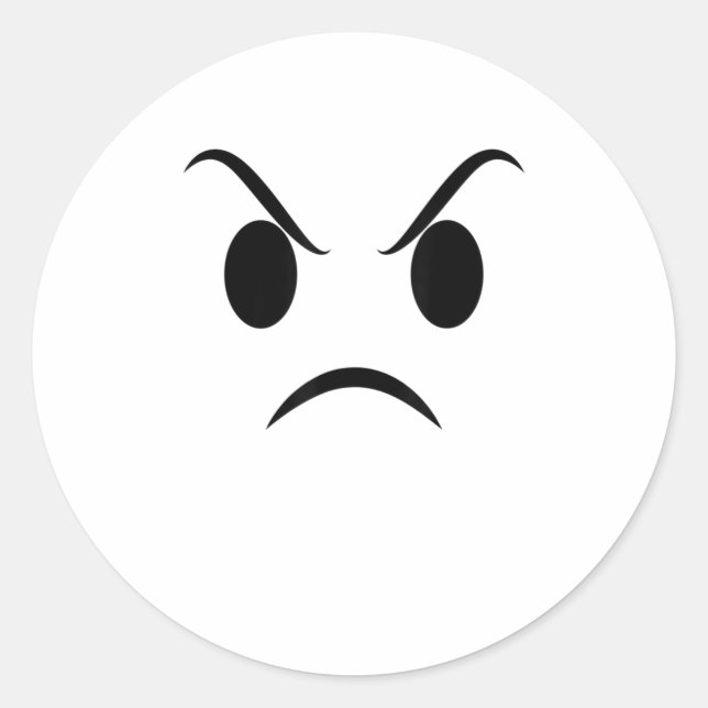 Angry Face Halloween Grumpy Outrage Emojis Runder Aufkleber (Vorderseite)