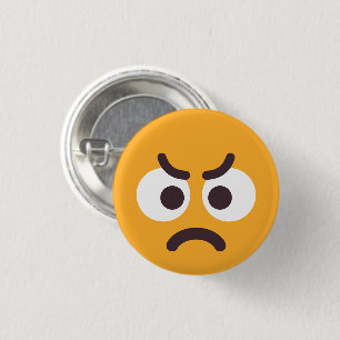 Angry Face Niedlich Fun Editable Colors Emoji Yell Button