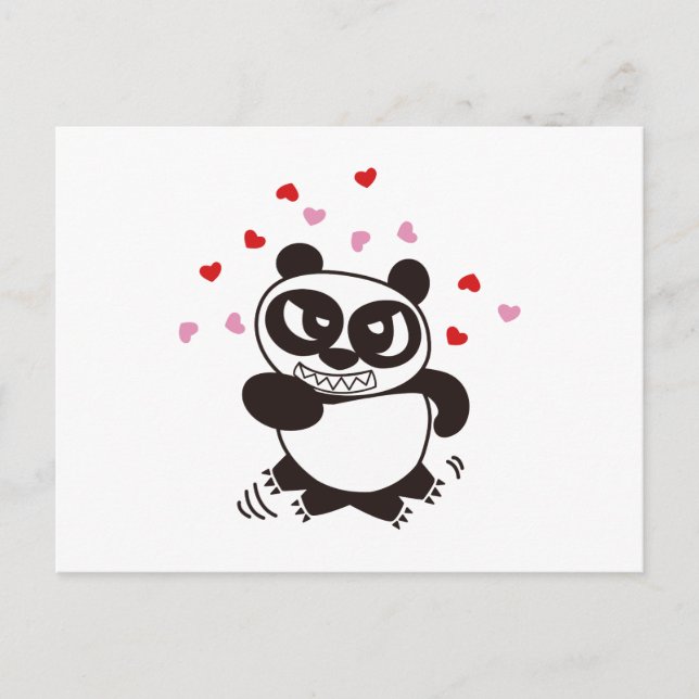Angry Face Panda 32 Postkarte (Vorderseite)