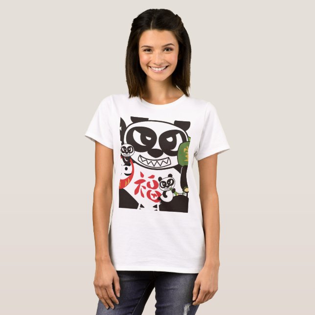 Angry Face Panda God  T-Shirt (Vorne ganz)