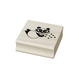 Angry Face Panda Kiss Kiss Gummistempel
