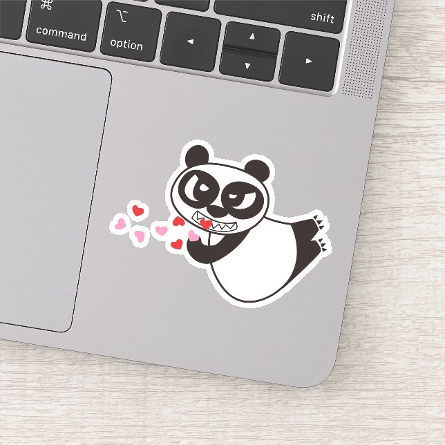 Angry Face Panda Kissing Aufkleber (Detail)