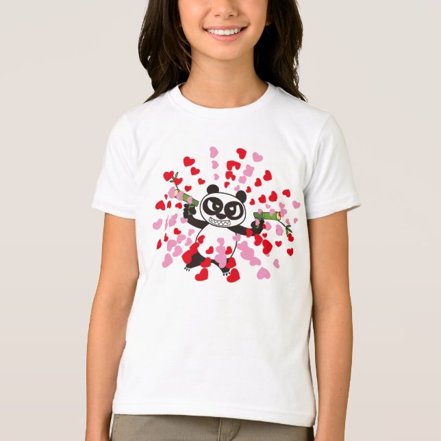 Angry Face Panda Lieben T-Shirt (Vorderseite)