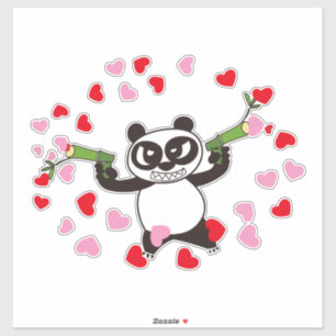 Angry Face Panda Shooting Liebe Sticker