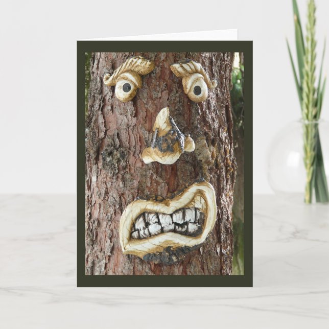 Angry Face Tree Karte (Vorderseite)