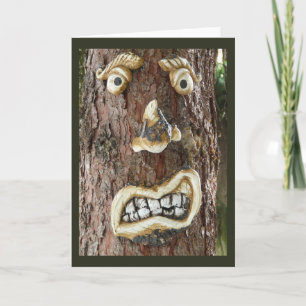 Angry Face Tree Karte