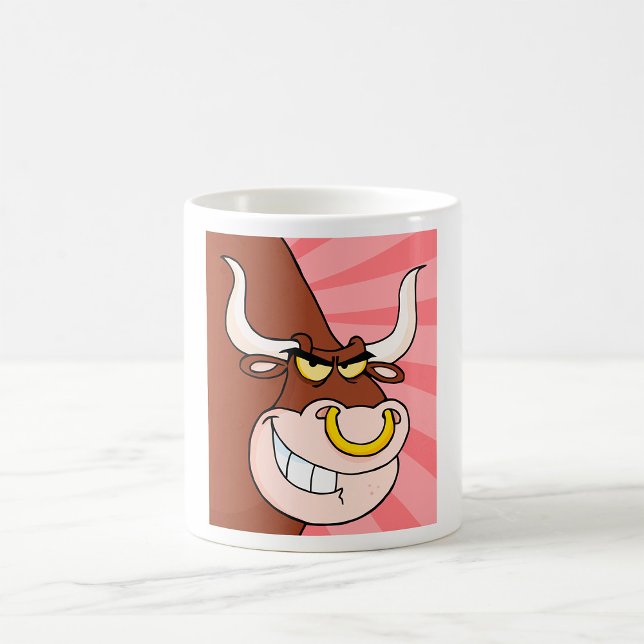 Angry Fierce Bull Mascot mit Nasenring Kaffeetasse (Von Creator hochgeladen)