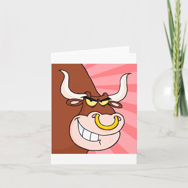 Angry Fierce Bull Mascot mit Nasenring Karte (Von Creator hochgeladen)