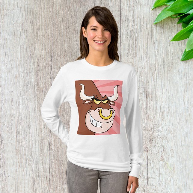 Angry Fierce Bull Mascot mit Nasenring T-Shirt (Von Creator hochgeladen)