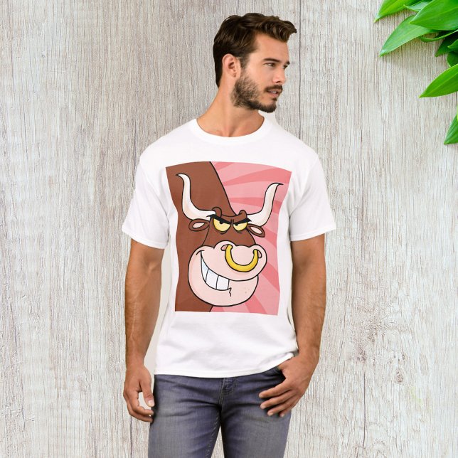 Angry Fierce Bull Mascot mit Nasenring T-Shirt (Von Creator hochgeladen)