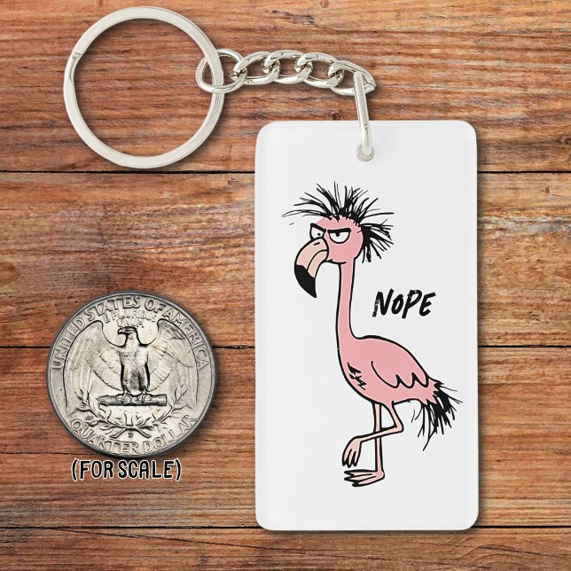 Angry Flamingo Zeichnend Sarcastic Phrase Bag Char Schlüsselanhänger (Von Creator hochgeladen)