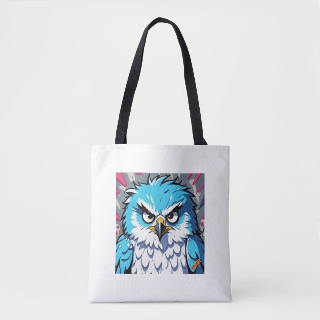 Angry Fluffy Blue and White Falcon - Graffiti Styl (Vorderseite)