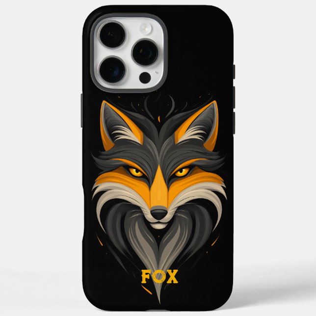 Angry Fox Black Case-Mate iPhone Hülle (Rückseite)