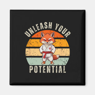 Angry Fox Japanischer Selbstverteidiger Karate Ret Magnet