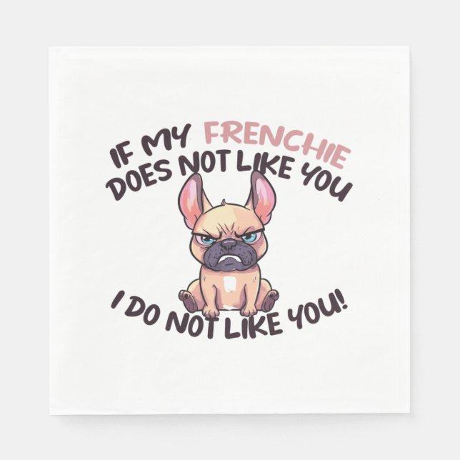 Angry Frenchie (Tan) - Einzigartiges Design Serviette (Vorderseite)