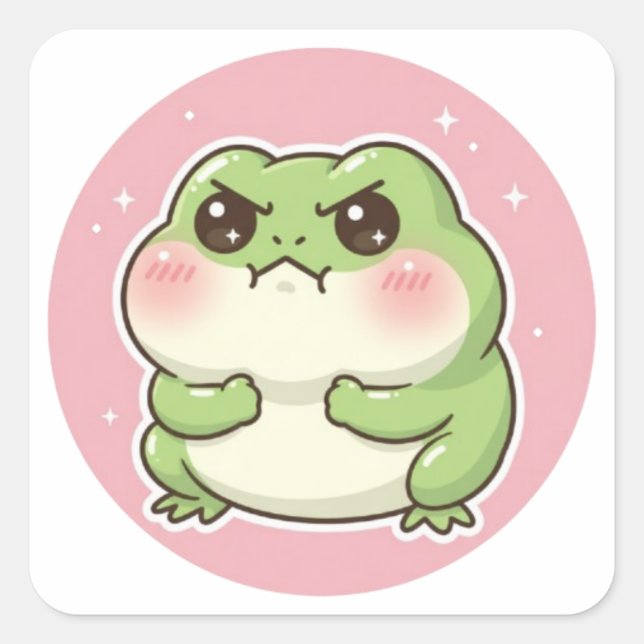 Angry Frog Sticker Funny Mad Frog Meme Cute Aggres (Vorderseite)