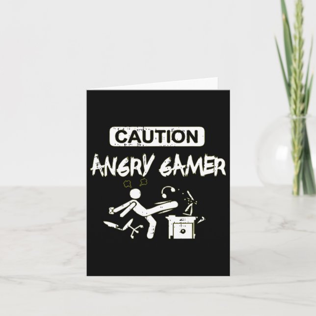 Angry Gamer Computer Funny Video Game Gift Karte (Vorderseite)