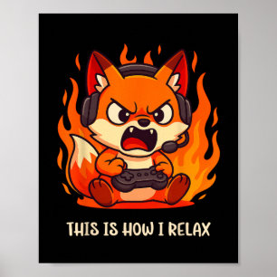 Angry Gamer Kitsune Fox So entspanne ich mich in J Poster
