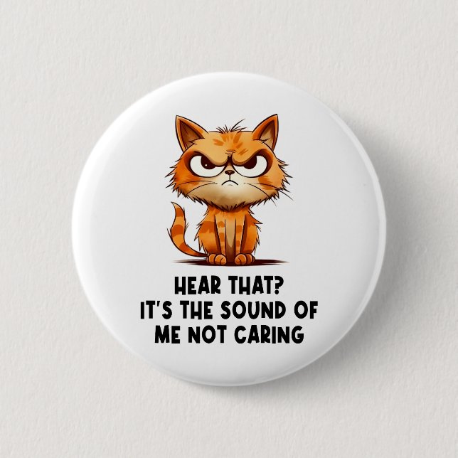 Angry gestresste Katze Funny Stress Meme für Katze Button (Vorderseite)
