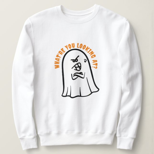 Angry Ghost Pun, Was sehen Sie Halloween? Sweatshirt (Design vorne)