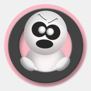 Angry Ghost - rosa Halloween Stickers