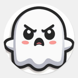 Angry Ghost Runder Aufkleber