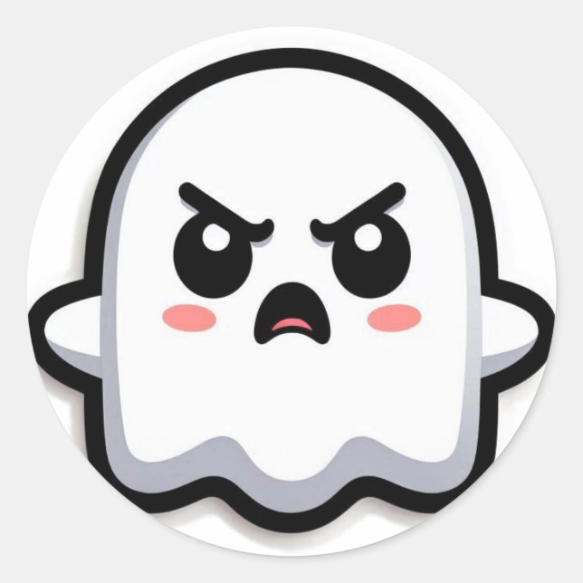 Angry Ghost Runder Aufkleber (Vorderseite)