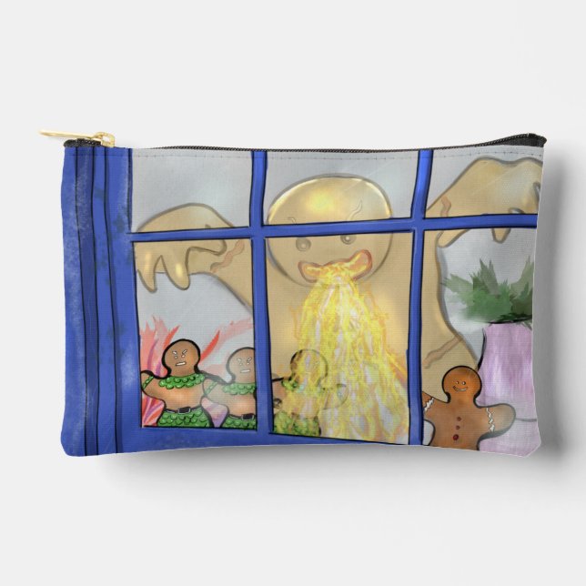 Angry Gingerbread Man Zipper Pouch - Holiday Tale Zubehörtasche (Vorderseite)